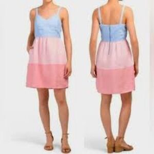 Cynthia Rowley Blue and Pink Colorblock Mini Dress